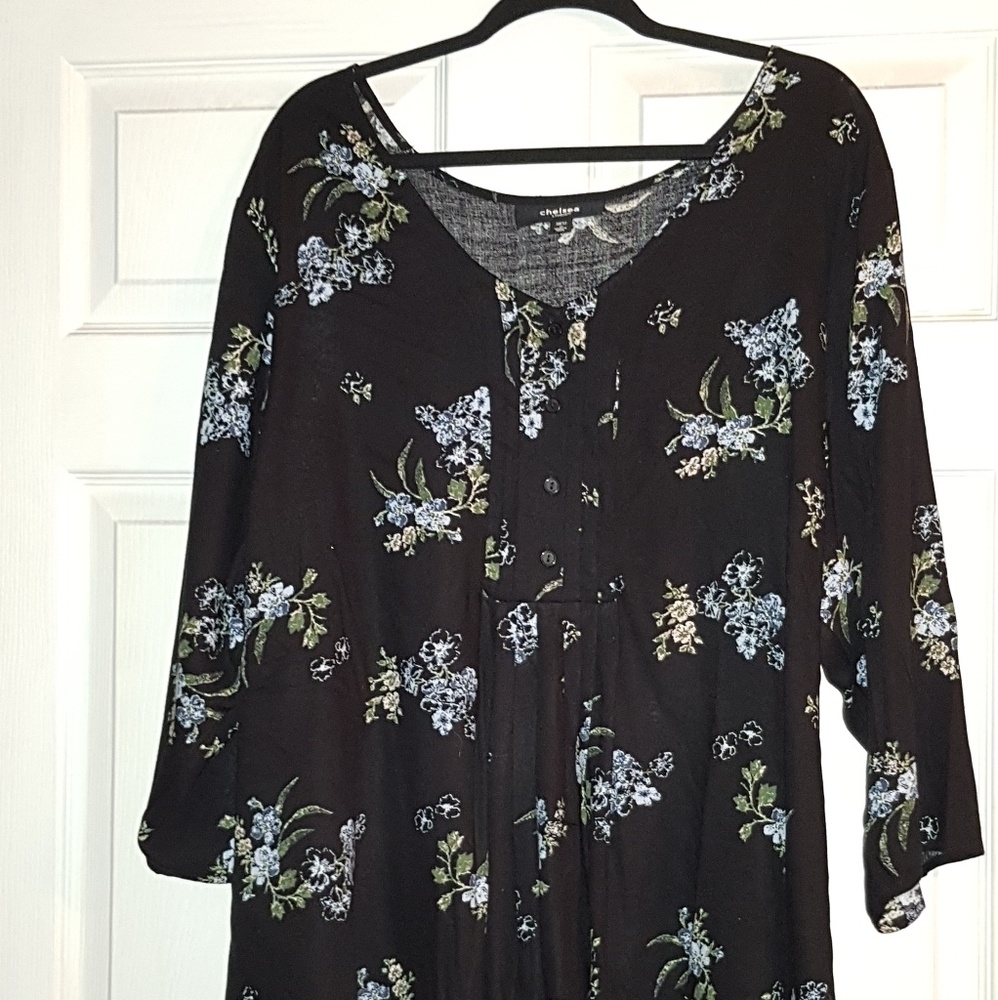Black Floral Tunic